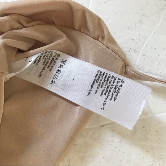 Clubl London NEW Bralette Nude Tank Bra Ruched Straps Stretch Wide Band Tan Tags - Picture 7 of 10